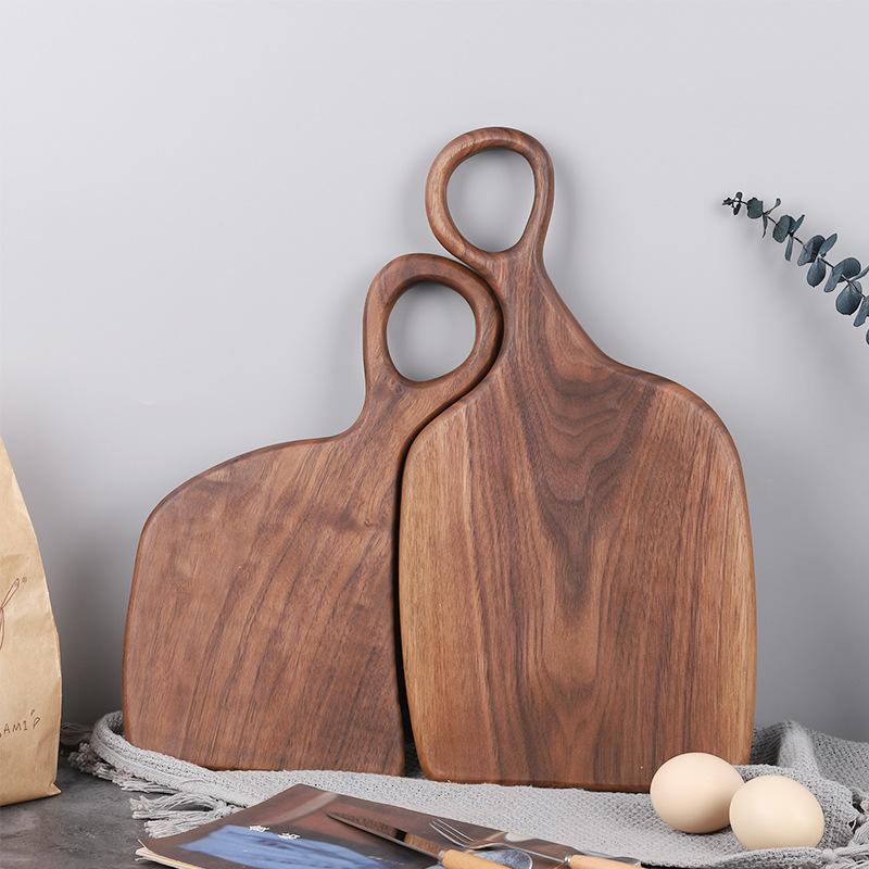 Creative black walnut vegetable board, wooden steak bread tray, solid wood cutting board set, complementary food board