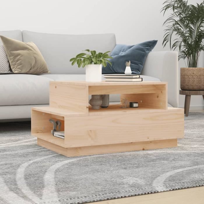 814514 vidaXL Table basse 80x55x40,5 cm Bois massif de pin