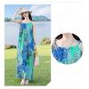 Fashion Floral Sleeveless Cotton Maxi Dress Summer Boho Style Casual Wear for Women