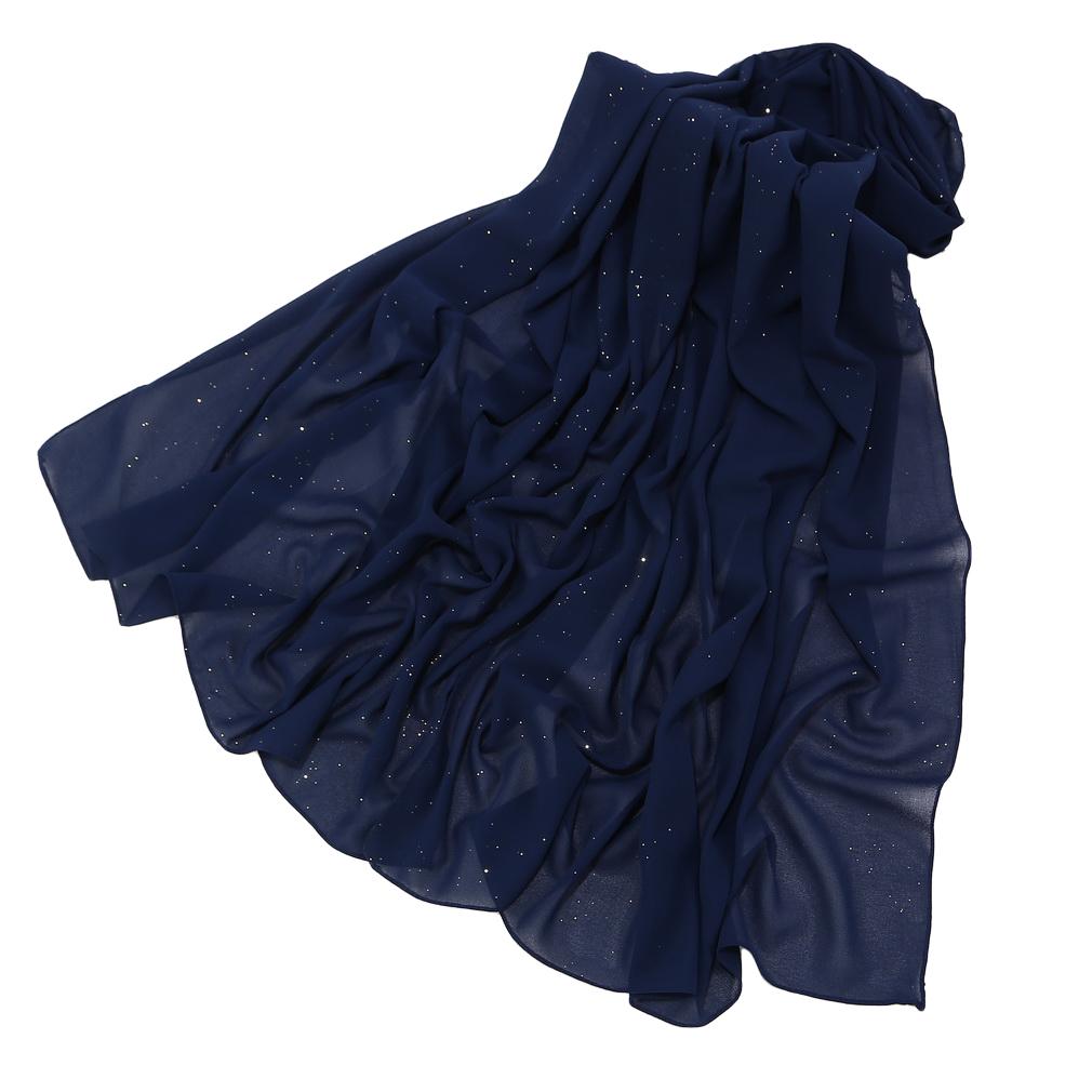 Women's Chiffon Shawl, Glitter Gold Powder Scarf, Chiffon Hijab for Party/Beach