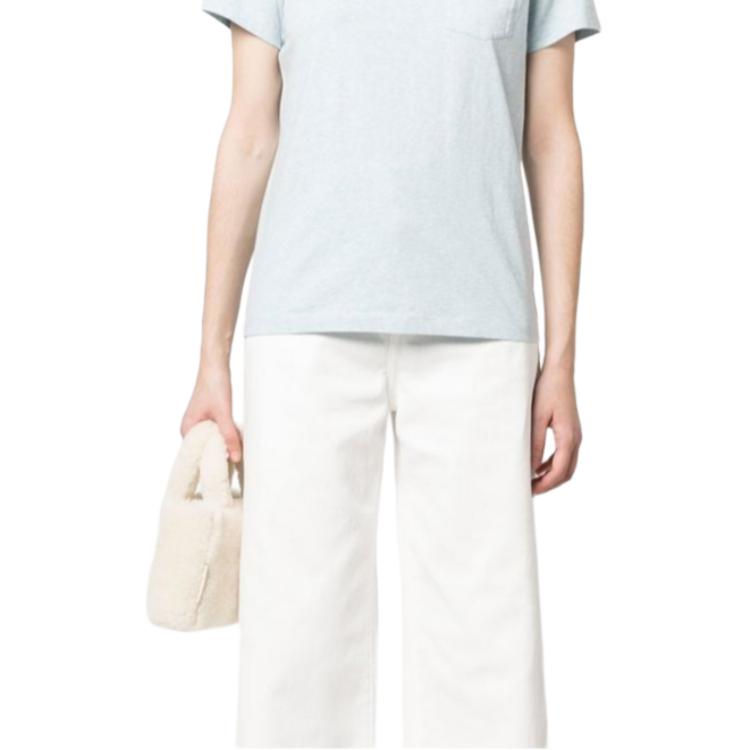 Maison Kitsune Logo Embroidered Short Sleeve T-Shirt Women Tops FW00107KJ0010-H429
