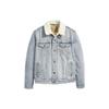 Levis FW22 Washed Shearling Long Sleeve Denim Jacket Men Jacket Blue 16365-0070