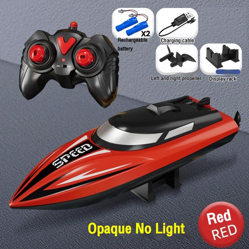 Rc Boat with Colorful Led Light Electric High-Speed Toy Waterproof Racing Remote Control Speedboat Competitive Toy Boy Kids Gift
