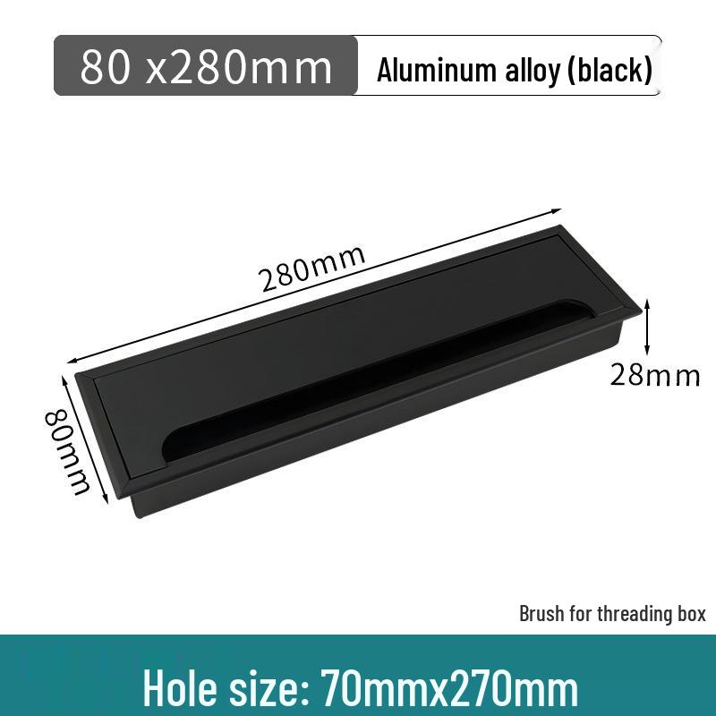 Aluminum Office Desk Cable Cover with Bristles - Sound-Dampening Rectangular Wire Organizer