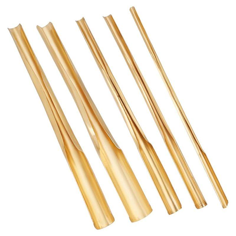 Feb.5 Pieces Gold Brass Clay Hole Cutter Sculpture Tools For Drilling And Sculpting DIY Carving Crafts