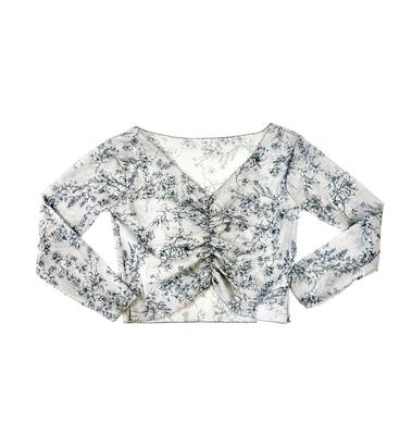 Ballet Sayori Mesh Sleeve Made In Floral Ballet Leotard Size L Top, 3/4 Warm-Up Bolero, Japan, Mesh, Top, Gray, Adult, [scc322]