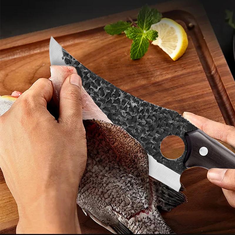 Ausbeinmesser aus Edelstahl, Metzgermesser, Angelmesser, handgeschmiedetes Fleischerbeil, Küchenkochmesser