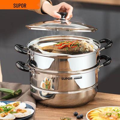 SUPOR 304 Stainless Steel Double-Layer Steamer Pot