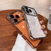 Transparent Bumper Acrylic Phone Case for For Iphone 16 17 Pro 12 13 14 11 15 Pro Max Plus Hard Back Shockproof Silver Button Cover
