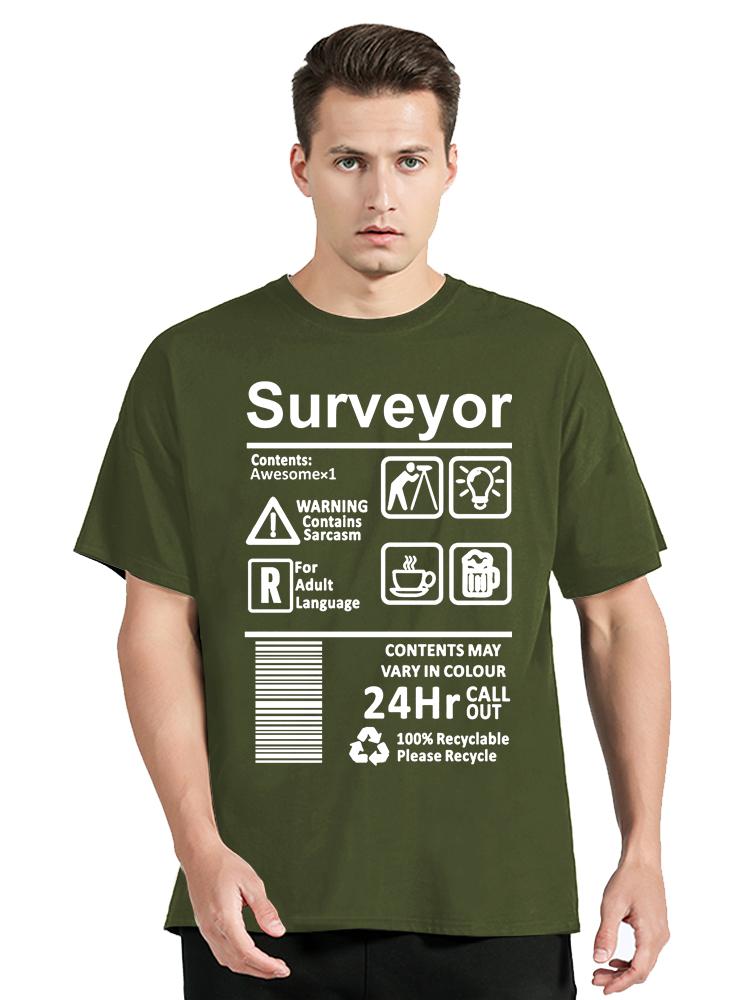 

Things To Do For A Land Survey TShirts Sarcastic Surveyor Streetwear Casual Mens Clothing Oversized T Shirt Cotton Tshirt Tops 3XL