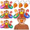 3 Pack Thanksgiving Ring Toss Games Toys for Kids Thanksgiving Inflatable Turkey Hat Toss Games Thanksgiving Family School Party Favors Supplies