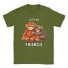 Hang In There Punch Monkey Lets Be Friends TShirt Unisex Women Novelty Cotton Tee Shirt Short Sleeve T Shirts Adult Clothes