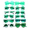 Rimless Women Men Green Four Leaf Clover Glasses St. Patrick'S Day Irish Shamrock Sunglasses Leprechaun Costume Glasses