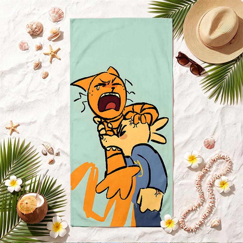dog man Soft Beach Towel Stylish Beach Pool Towel for Summer Seaside Vacation Travel