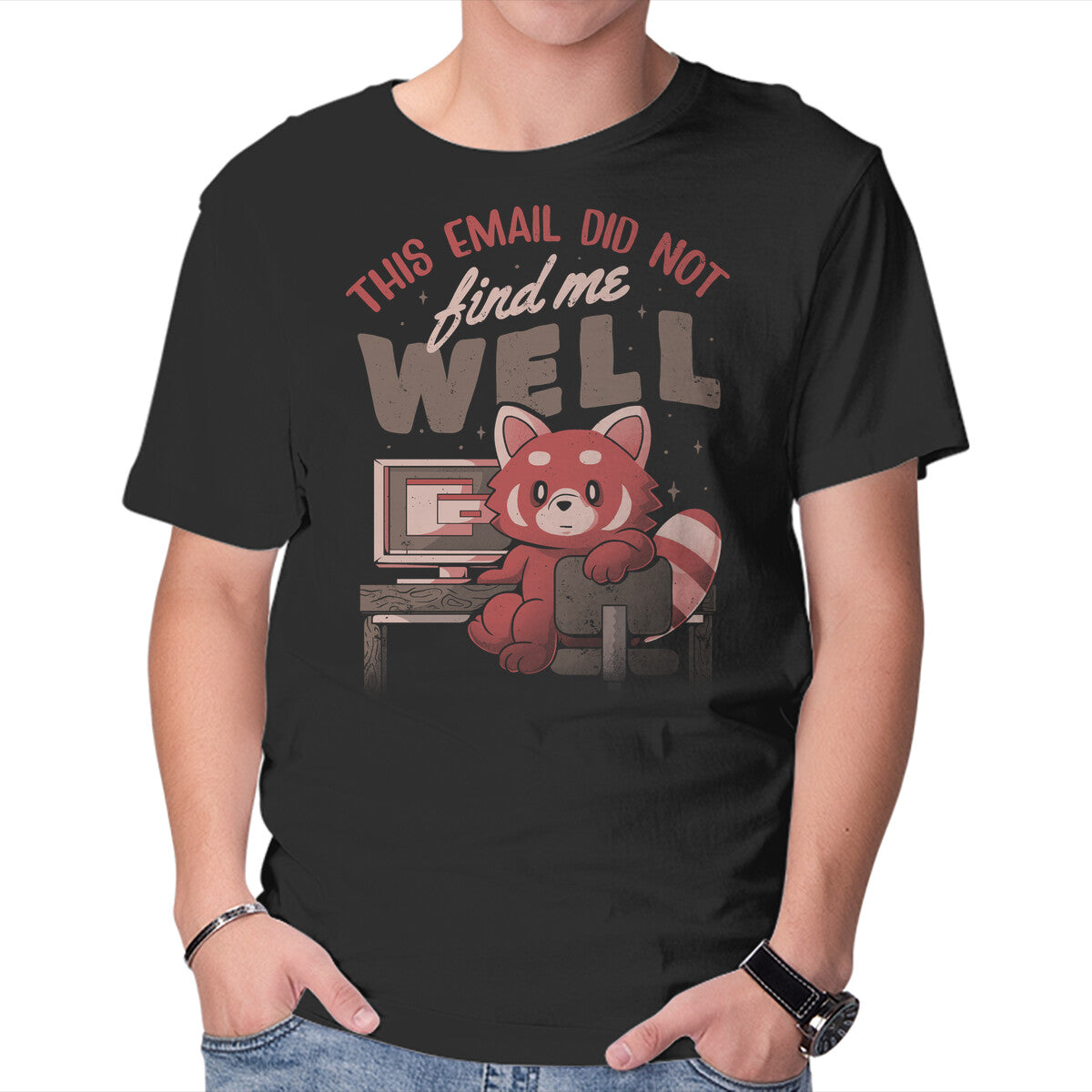 Unisex Crew Neck T-Shirt This Email Did Not Find Me Well Graphic Short Sleeve Casual Tee XXXXL
