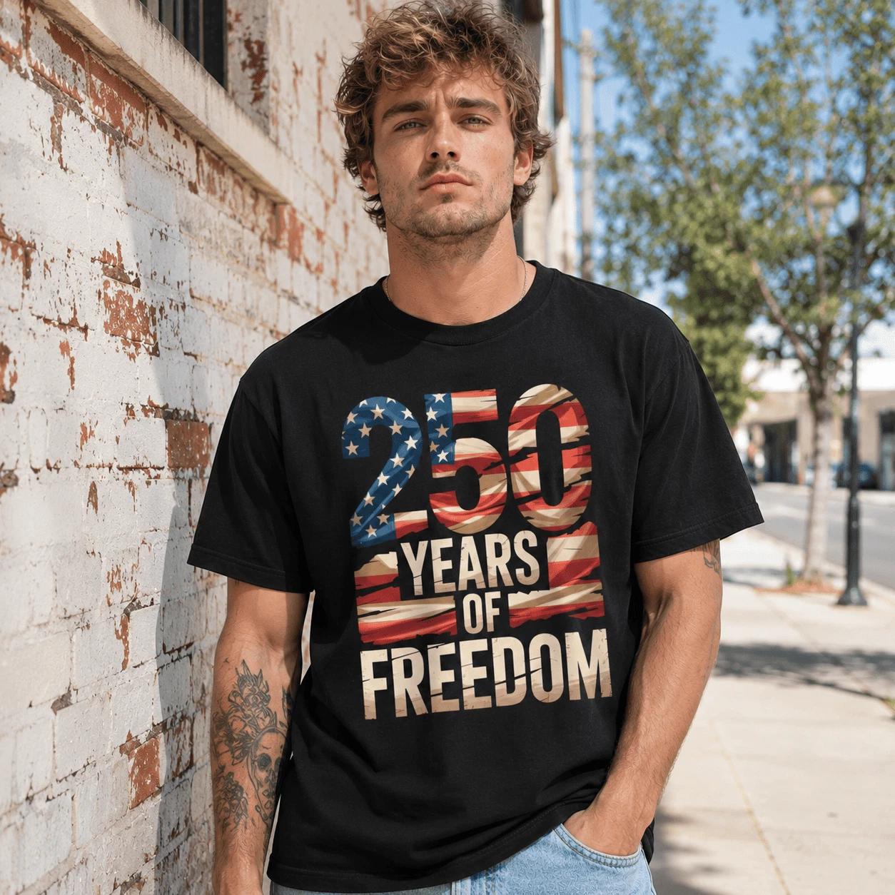 Patriotic Eagle T-Shirt 250 Years of Freedom USA 1776-2026 Anniversary XXL