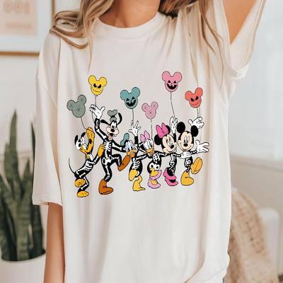 Summer Fashion Mickey Tshirt Yk Minnie Mouse Hat Printed Cotton Printed Tshirt Womens Loose Disney Tshirt