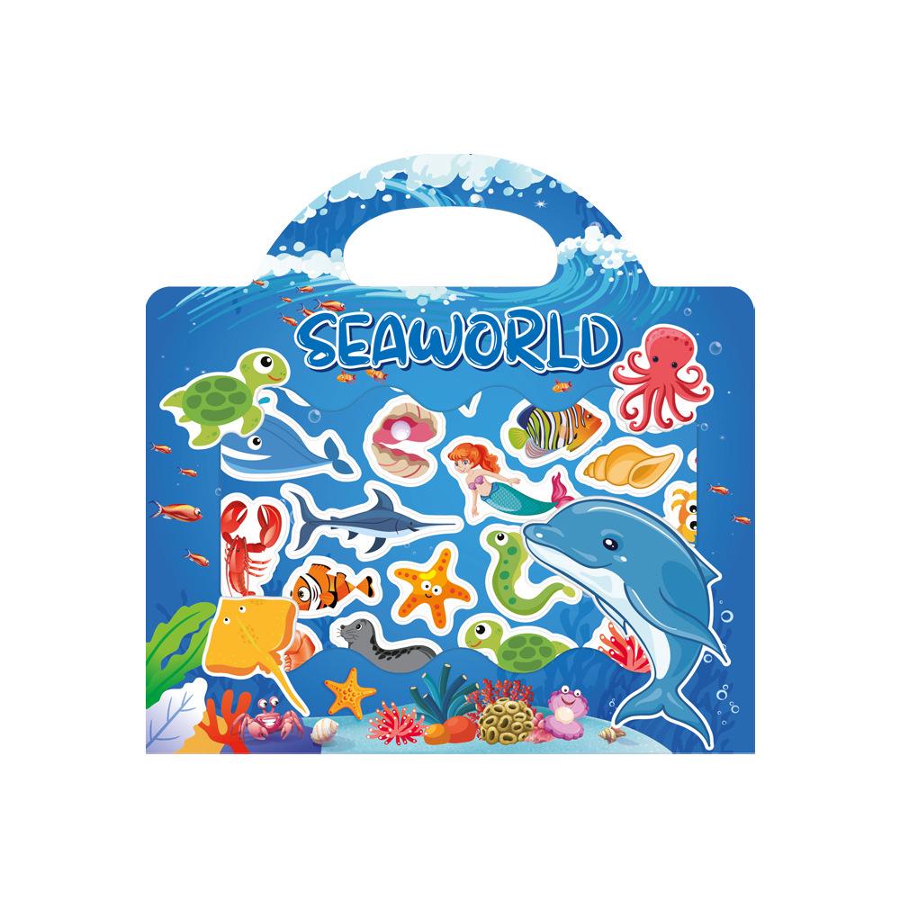 Interactive Sticker Book: Early Education with Animals, Dinosaurs, and Ocean Scenes