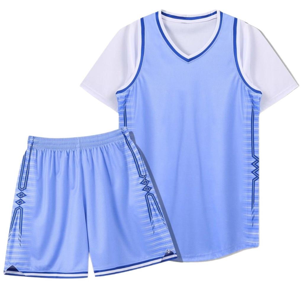 287 Fake Two-Piece Basketball Jersey Set, Adult Men'S And Women'S Printed Jerseys, With Pockets On Both Sides Xs-4Xl