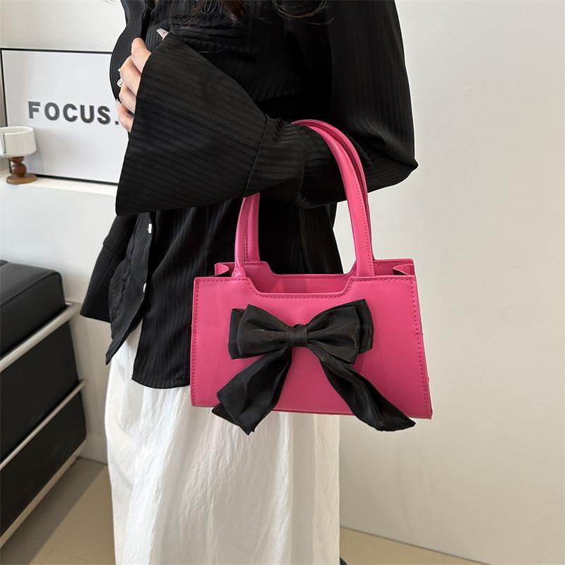 Trendy Women's Shoulder Bag 2024 Spring Bow-knot Street Style Handbag Pu Leather