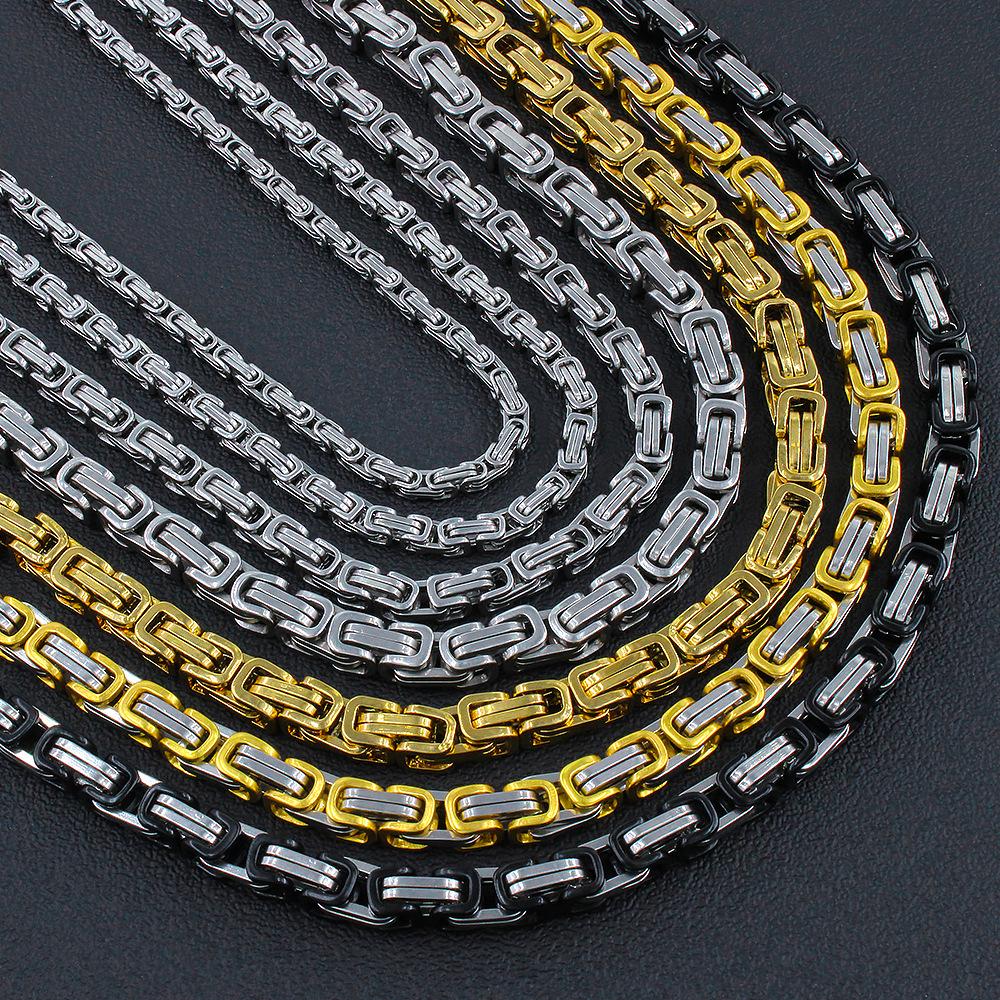 Unisex Edelstahl Byzantinische Kette Halskette - Trendy, Hochwertig, Farbecht, Vielseitiges Sommeraccessoire (YS164)