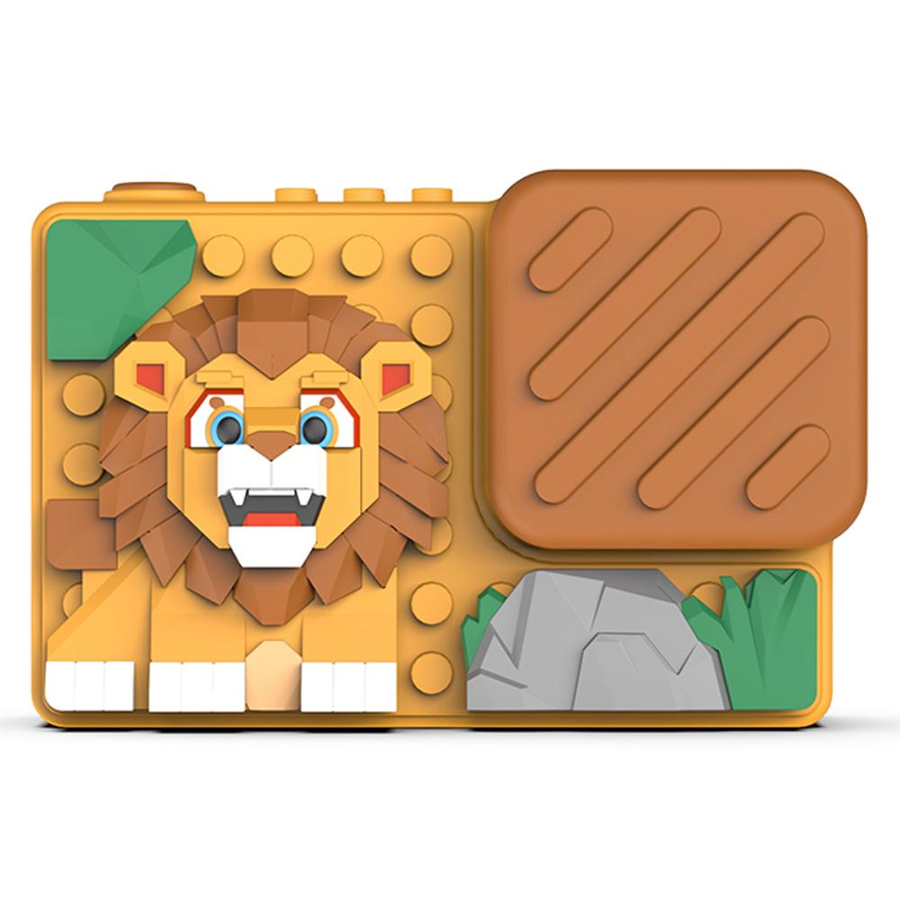 

H7 Lion Design 2.4-inch IPS Screen Dual Lens Camera Kids Digital Camera Building Block Toy A