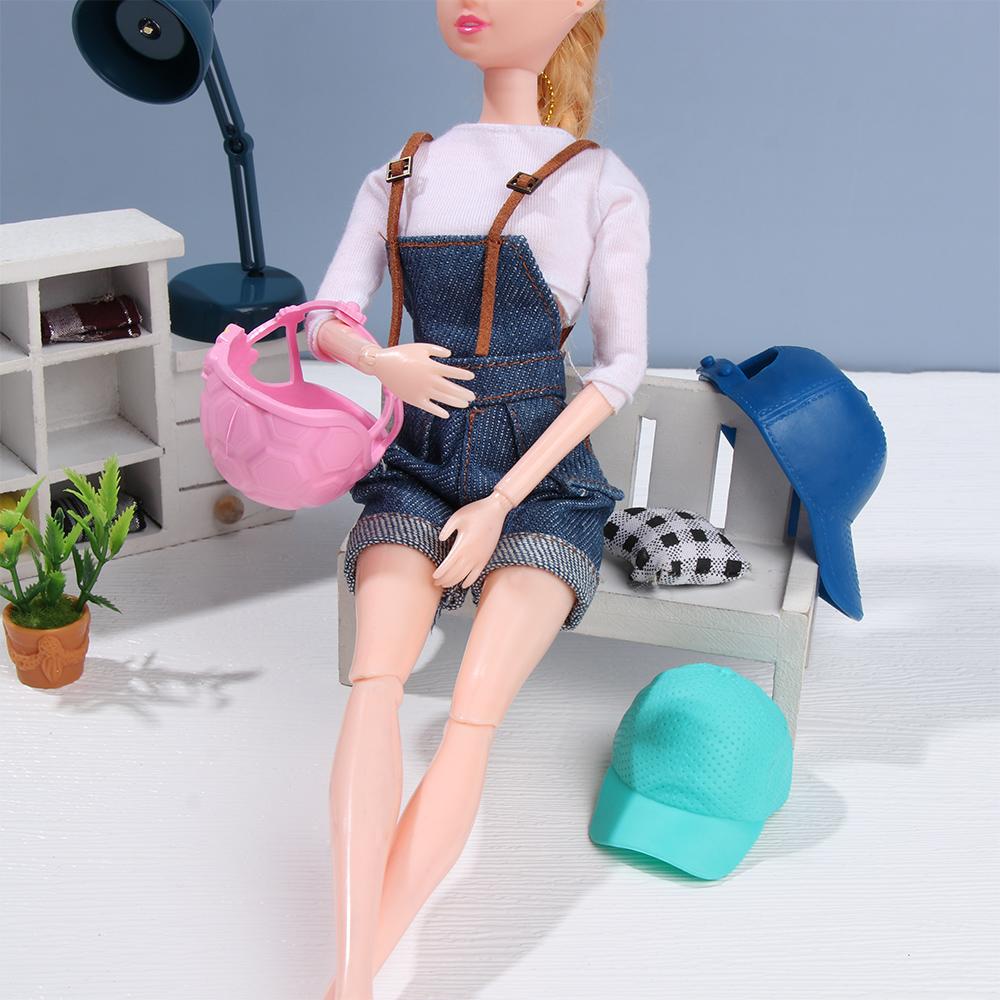 1PC Fashion Miniature Hat Doll Hats Baseball Riding Cap Cowboy Suny Hats For 1/6 Doll Clothes Accessories DIY Kids Toys