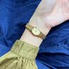 Vintage Elegant Women's Quartz Watch Gold Plated Oval Dial Luxury Chain Bracelet Ladies Wrist Watch