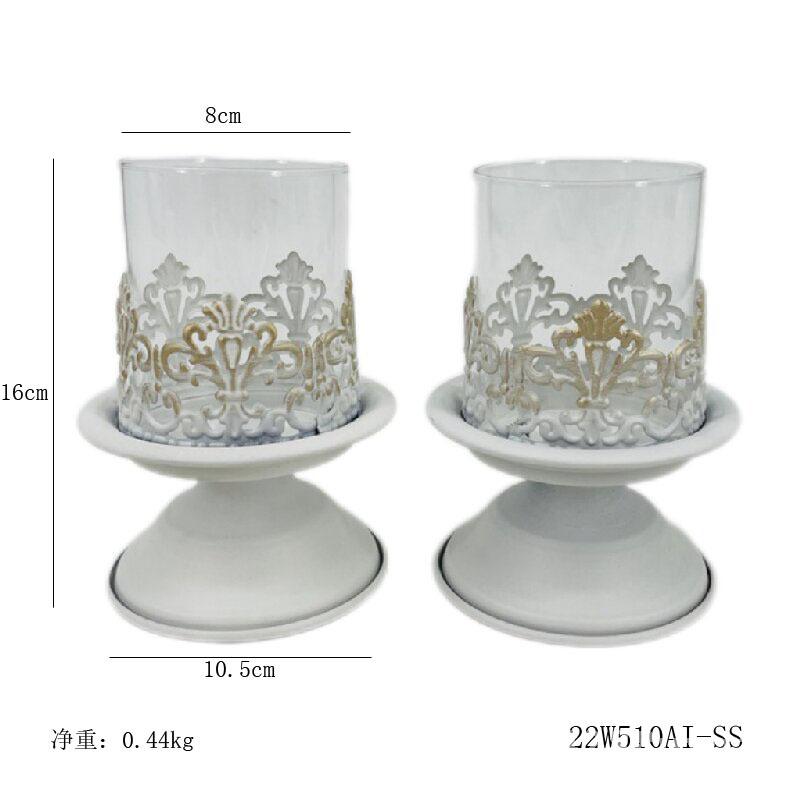 Vintage Iron Candle Holder Aromatherapy Cup Candlestick for Candlelight Dinner Home Decor And Shooting Props