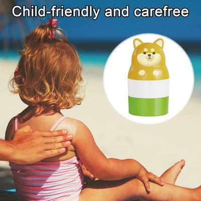 Applicateur de Crème Solaire Animaux 100ML avec Rouleau Éponge Rechargeable Applicateur Roll-on de Lotion Solaire Portable Enfants Adultes Applicateur de Protection Solaire Bouteille de Voyage