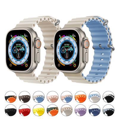 Ocean Silicone Band for Watch Strap Ultra 49mm 46mm 45mm 44 42 41 40 38mm Bracelet for iWatch Series 11 10 9 8 7 6 5 4 SE
