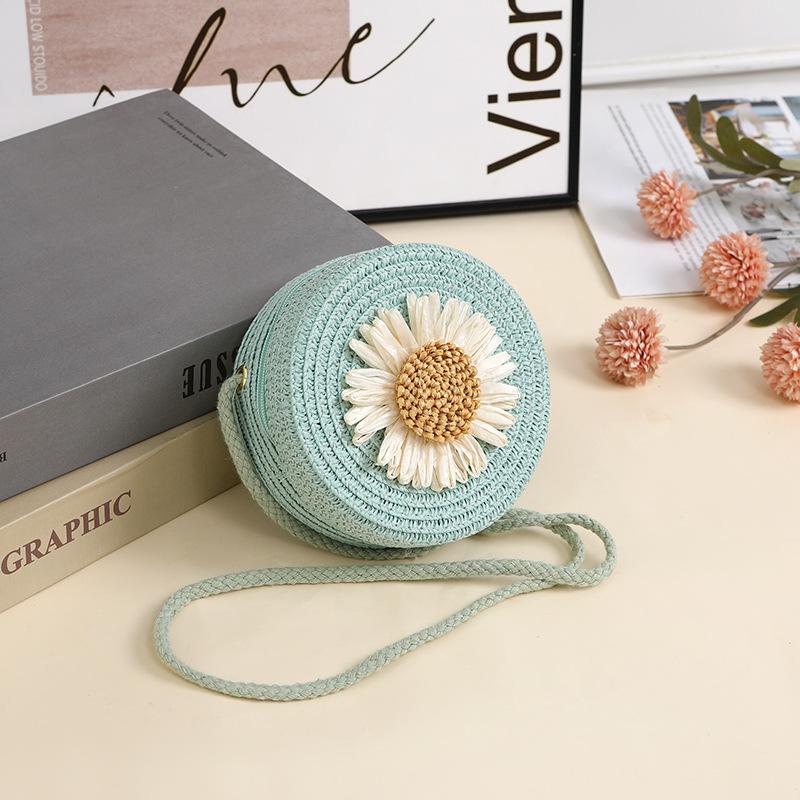 Rustic Raffia Straw Bag Woven Phone Bag Crossbody Female,Beach Straw Small Bag Holiday Style