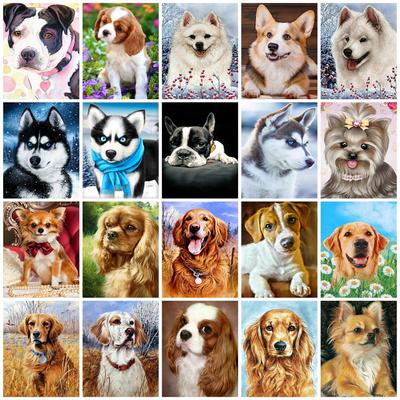 Pittura Diamante 5D Quadrata/Rotonda Completa Cane Ricamo Fai da Te Mosaico Animale Regalo Fatto a Mano Decorazione Casa