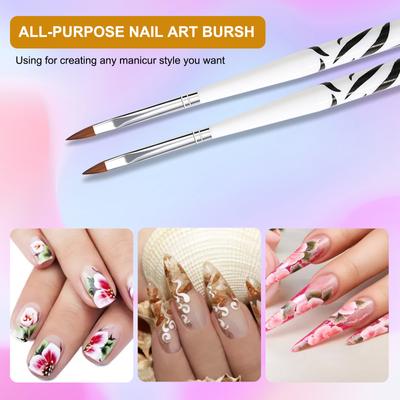 9 ΤΕΜ Εργαλεία Nail Art Βερνίκι Τζελ Πινέλο Γραμμής Πινέλο Ζωγραφικής Νυχιών Ανοξείδωτο Διπλής Όψης Πιεστήρι Νυχιών