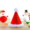 New Year Xmas Santa Hat Home Christmas Tree Hanging Ornament Christmas Decoration Paper Honeycomb