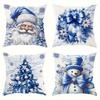 4pcs Santa Claus Snowman Wreath Pillowcase Set Christmas Decorative Cushion Cover for Living Room, Bedroom, Sofa, Bed, Soft Plush