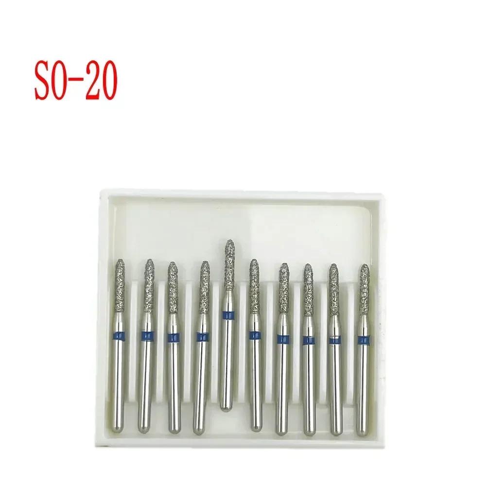 10pcs/box Dental Diamond Burs Drill FG Diamond 1.6mm Shank for High Speed Handpiece Burs