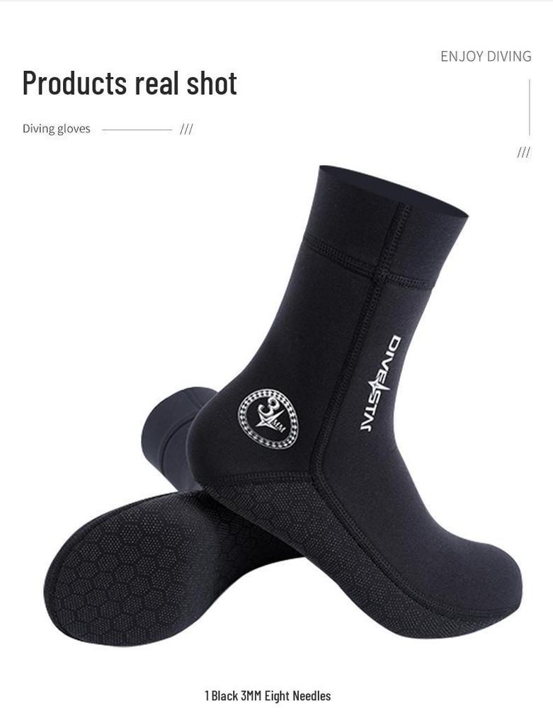 3/5mm Mid-Calf Thickened Diving Socks - Non-Slip, Quick-Drying, Wear-Resistant Beach Sock Covers for Snorkeling, Surfing, Swimming, and Water Sports