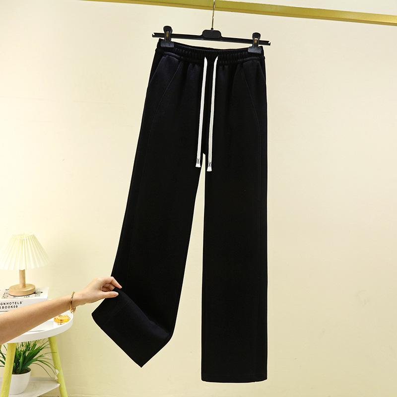 

Весна 2025 Женские спортивные штаны с высокой посадкой и широкими штанинами: Боковая панель для похудения, универсальный повседневный спортивный дизайн и прямой крой. Large (L)