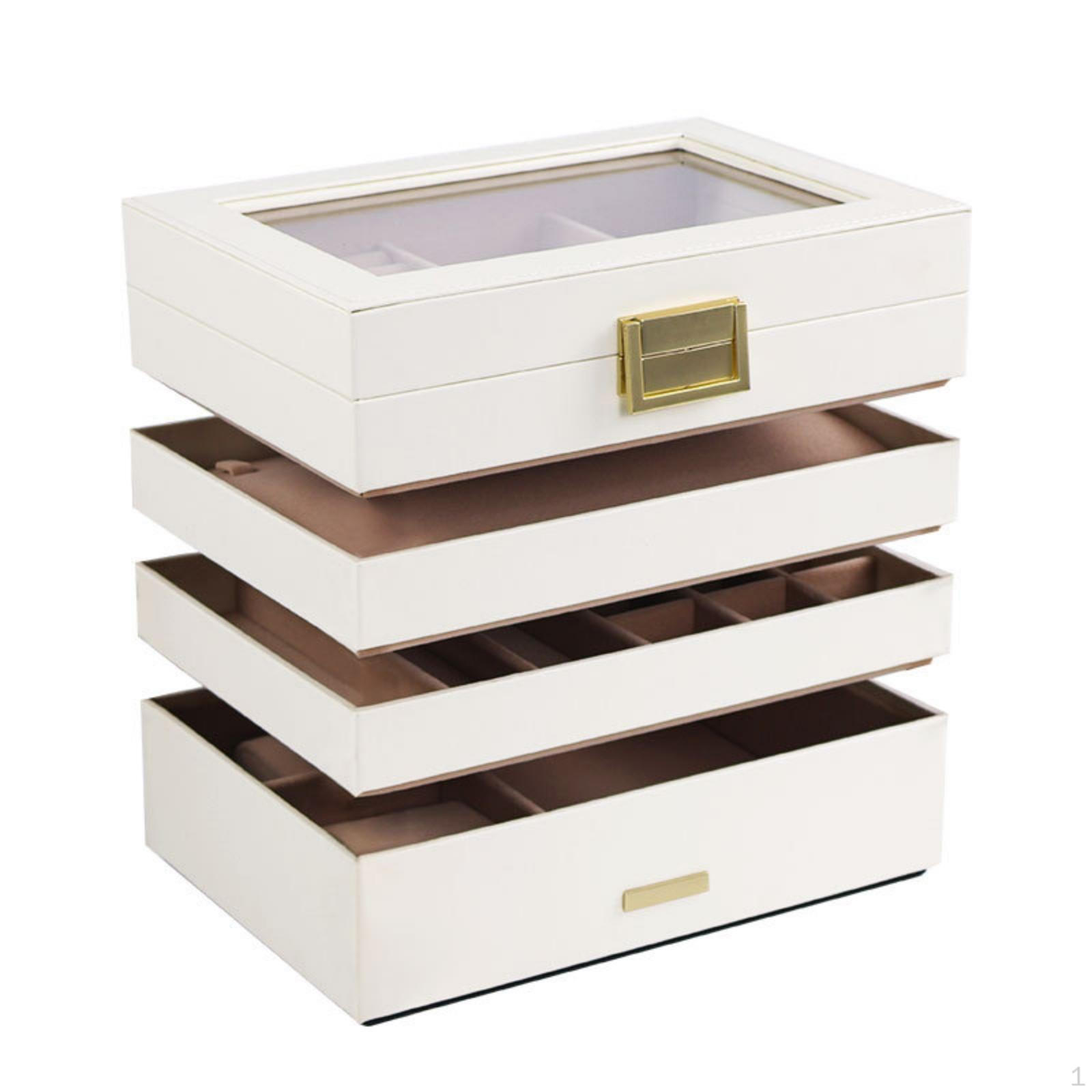 Jewelry Box with Clear Window Preserving MultiLayer Transparent for Vanity, Dresser