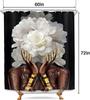 African American Shower Curtain, Black Gold Peony Floral, Modern Girly Quotes, Waterproof Polyester With Hooks