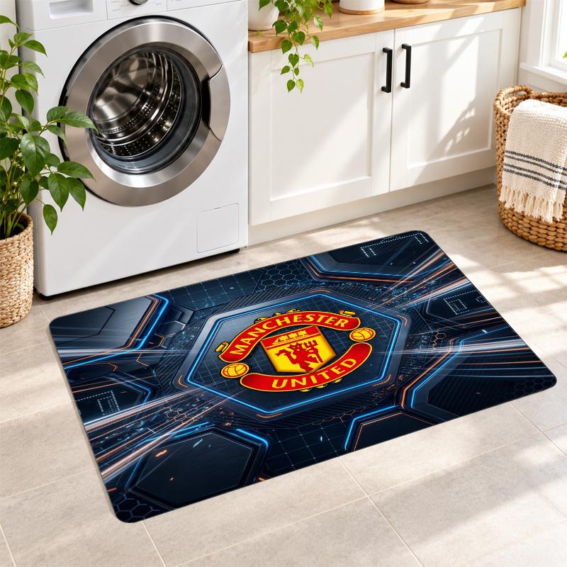 Flannel Kitchen Mat Manchester United Soft Area Rug Non Slip Floor Carpet Home Decoration