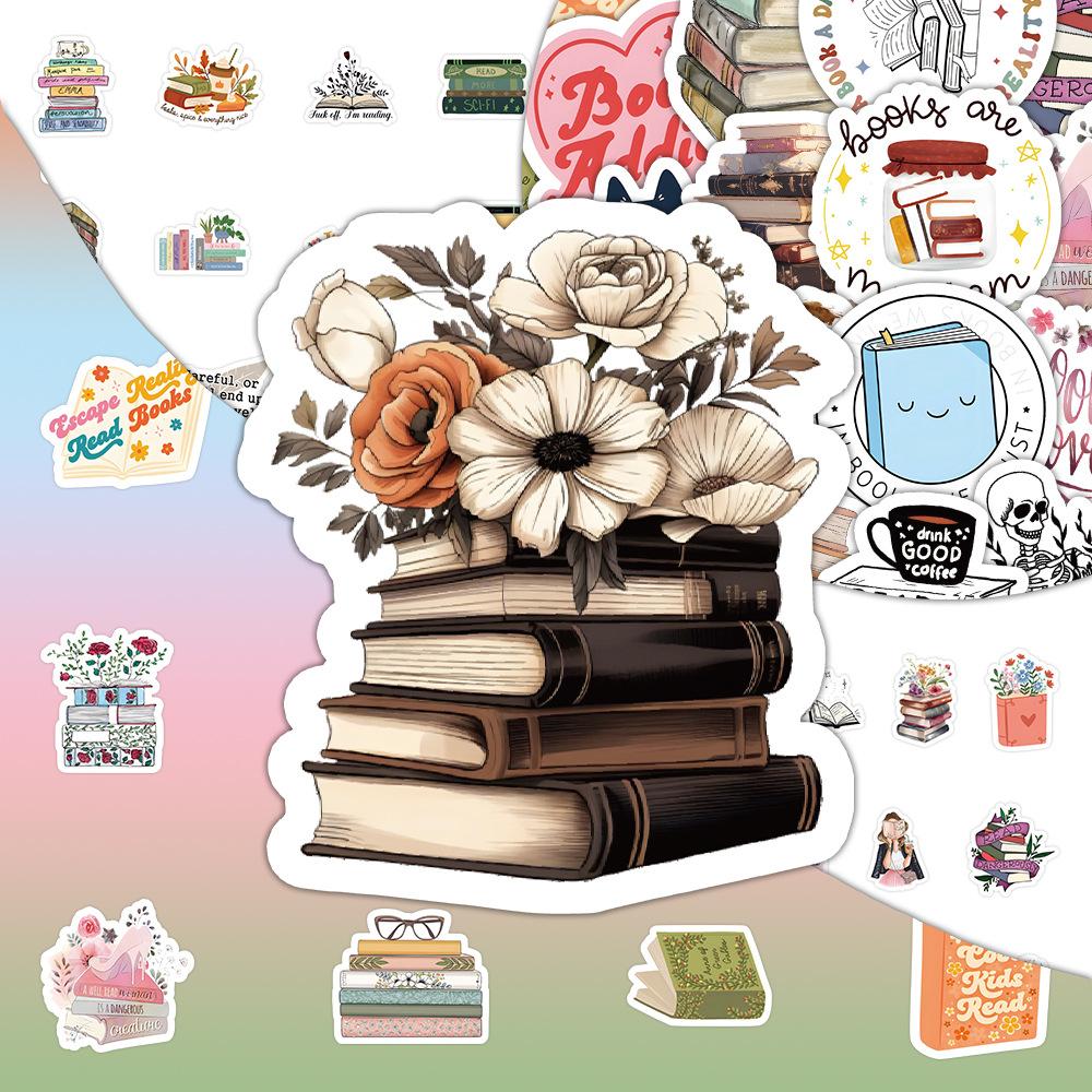 1060Pcs Creative Reading Book Stickers Books Graffiti Decoration Desk Scrapbook Stationery Box Clothes Hanger Decals Toys