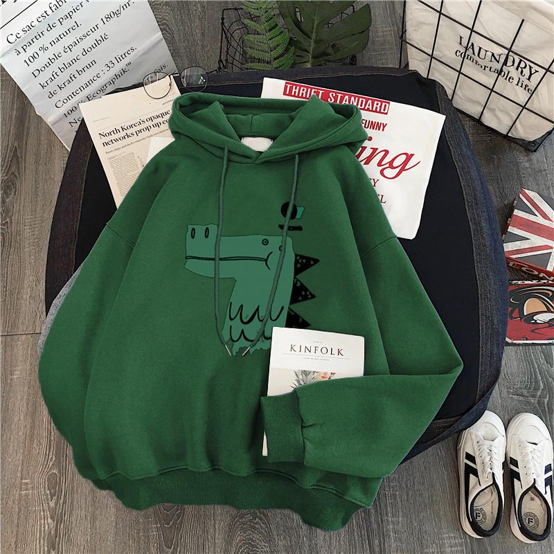 Fleece thickened sweater female autumn and winter student loose cc long sleeve hoodie top jacket