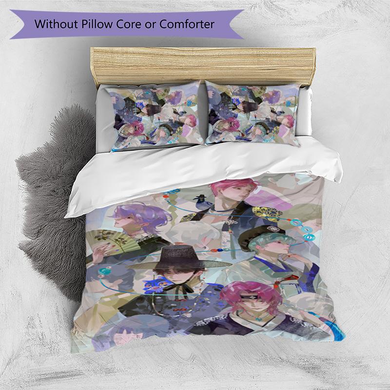 Kpop Demon Hunters Pattern Printed 3PCS Bedding Set, Soft Skin-Friendly Washable Duvet Cover & Pillowcases Set