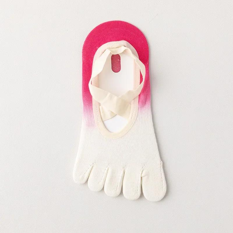 Five-finger Yoga Socks Backless Breathable Bandage Ballet Pilates Socks Women Professional Silicone Non-slip Dance Sports Socks