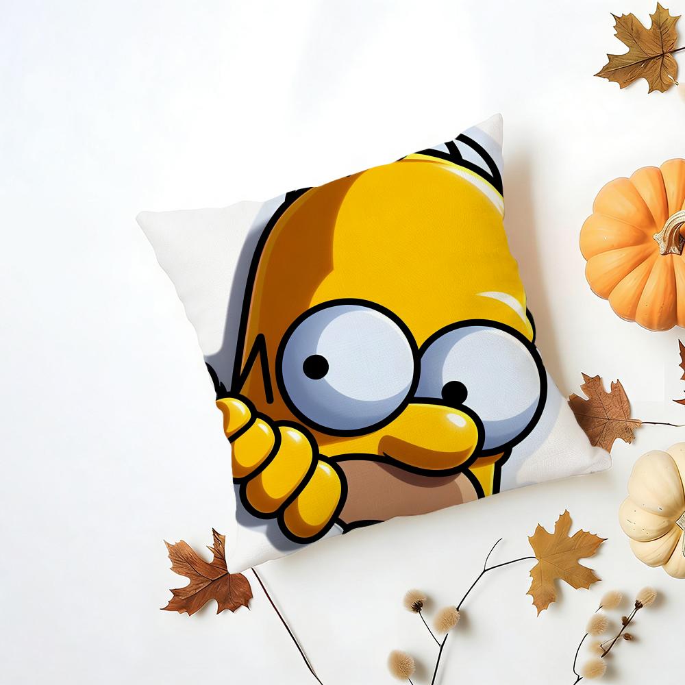 TThe Simpsons Cushion Cover Washable Linen Pillowcase Soft for Daily Sofa Bed Home Room Decor