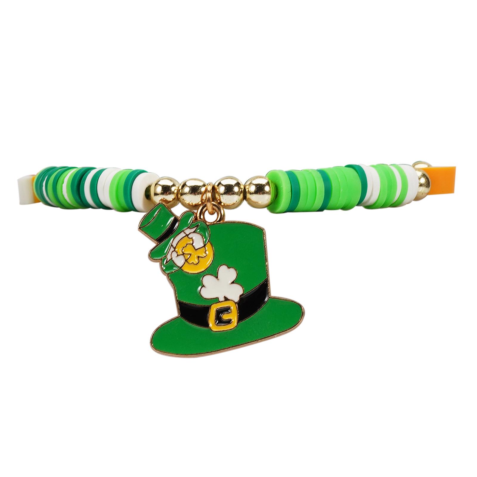 улица. Зеленый клевер-подвеска на День Святого Патрика Браслет с счастливыми буквами