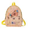 Cute Cartoon Capybara Bath Sun Letter Print Children Backpack For Use Daily