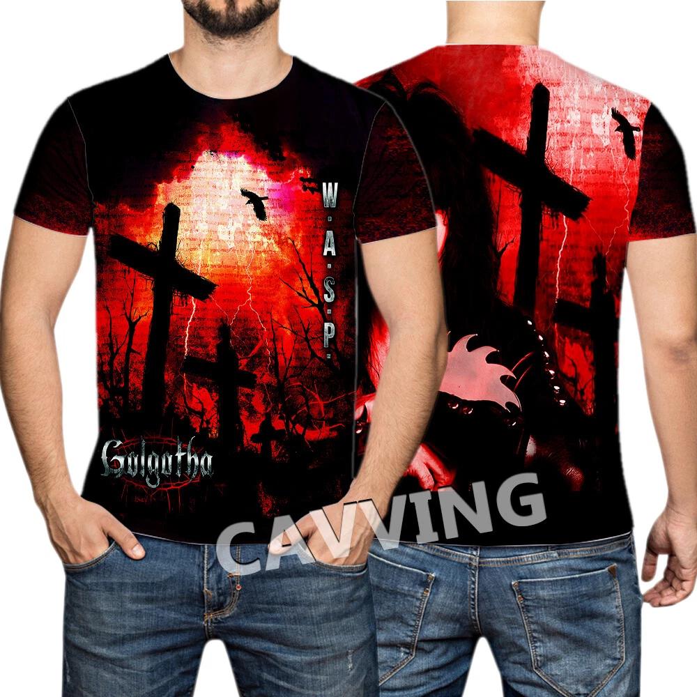 Summer New Men T-shirt Rock Band W.A.S.P 3d Printed Tshirt Men Women Fashion O-Neck Short Sleeve Tops Tees Daily Casual Clothes